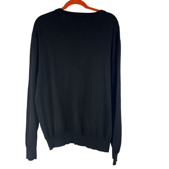 Kenneth Roberts Platinum Argyle Cotton Cashmere Blend Sweater V Neck Large - Picture 2 of 7